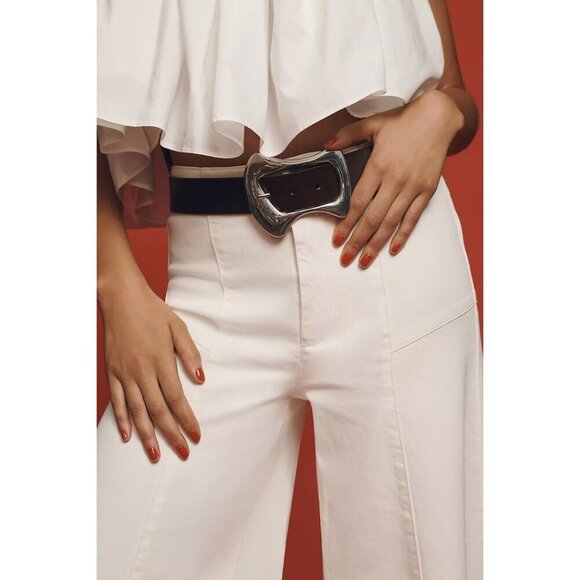 ANTHROPOLOGIE Statement Buckle Belt in Brown Size Small NWOT main image 6